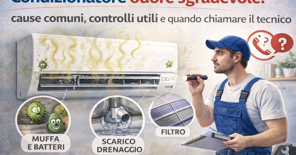 Condizionatore odore sgradevole: cause comuni, controlli utili e quando chiamare il tecnico