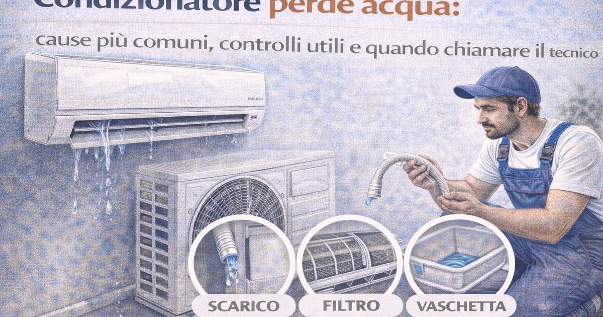 Condizionatore perde acqua: cause più comuni, controlli utili e quando chiamare il tecnico