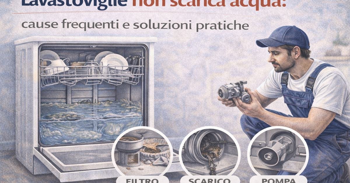 Lavastoviglie non scarica acqua: cause frequenti e soluzioni pratiche
