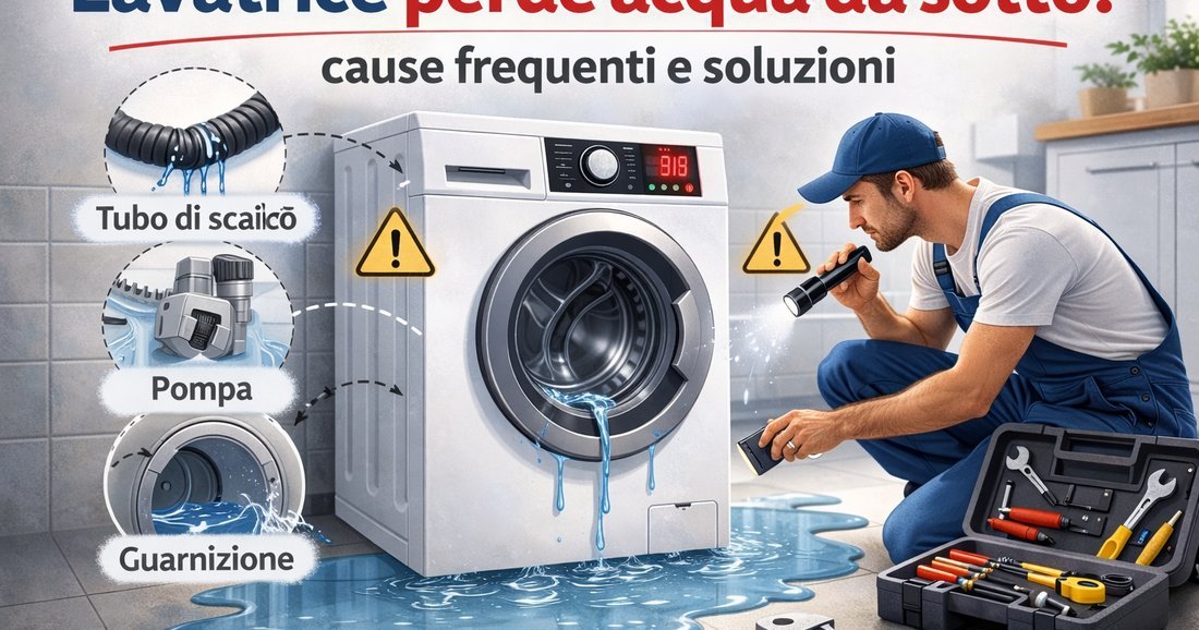 Lavatrice perde acqua da sotto: cause frequenti e soluzioni