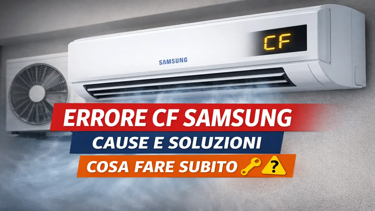 Errore CF Samsung condizionatore: significato reale, diagnosi tecnica e soluzione definitiva