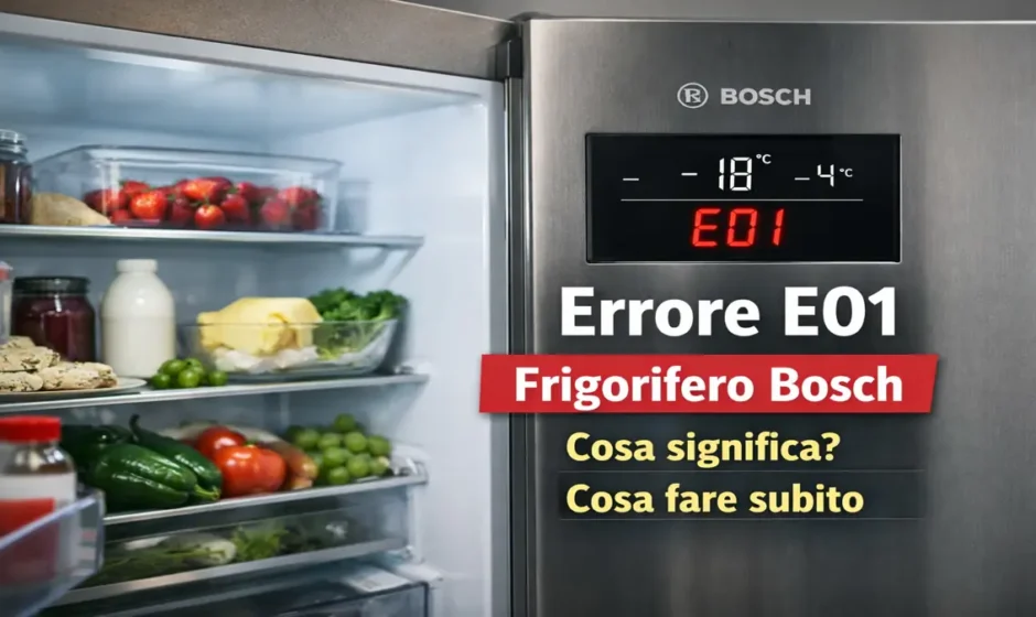 frigorifero Bosch con errore E01 sul display e indicazioni su cosa significa e cosa fare
