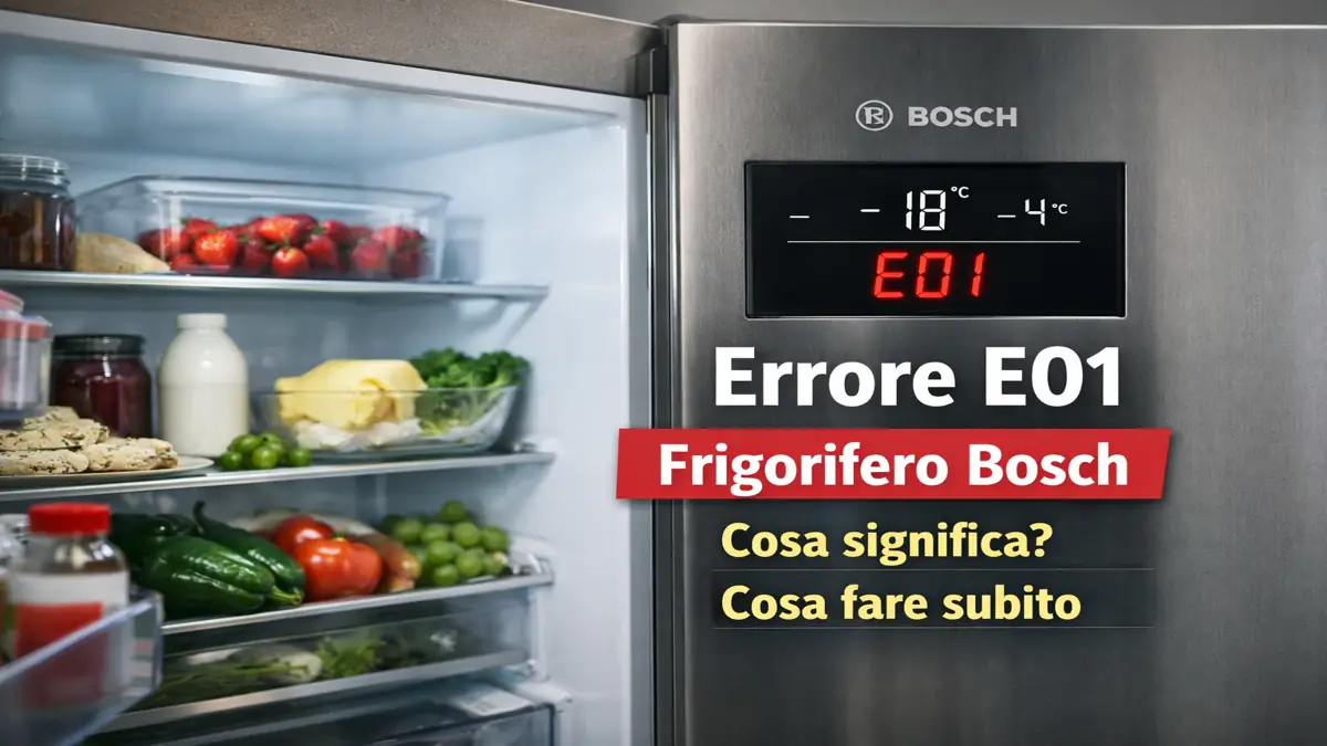 Errore E01 frigorifero Bosch: cosa significa davvero, quando è grave e cosa fare subito