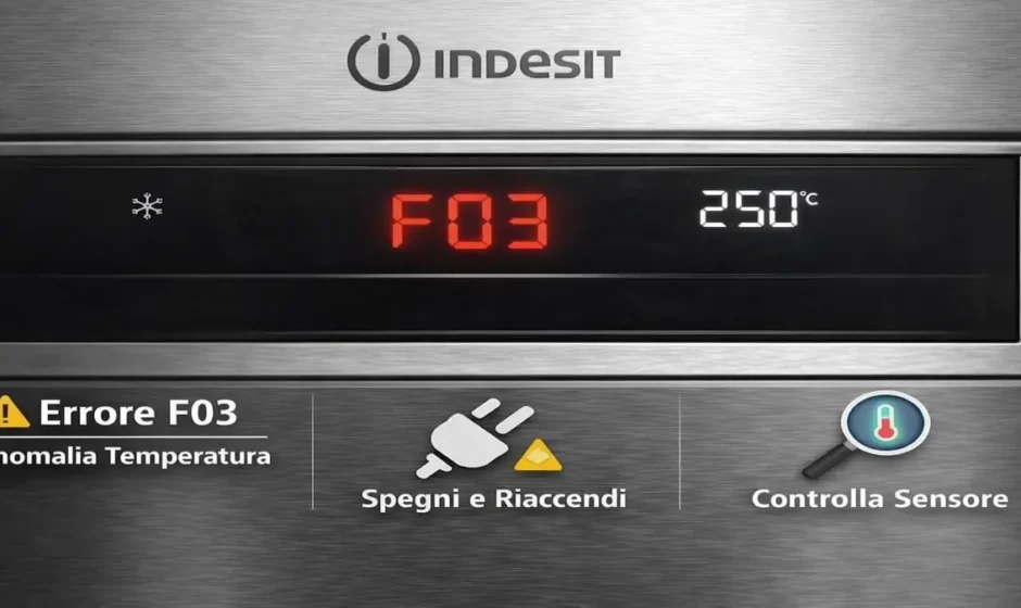 forno Indesit con errore F03 sul display e indicazioni su cosa fare