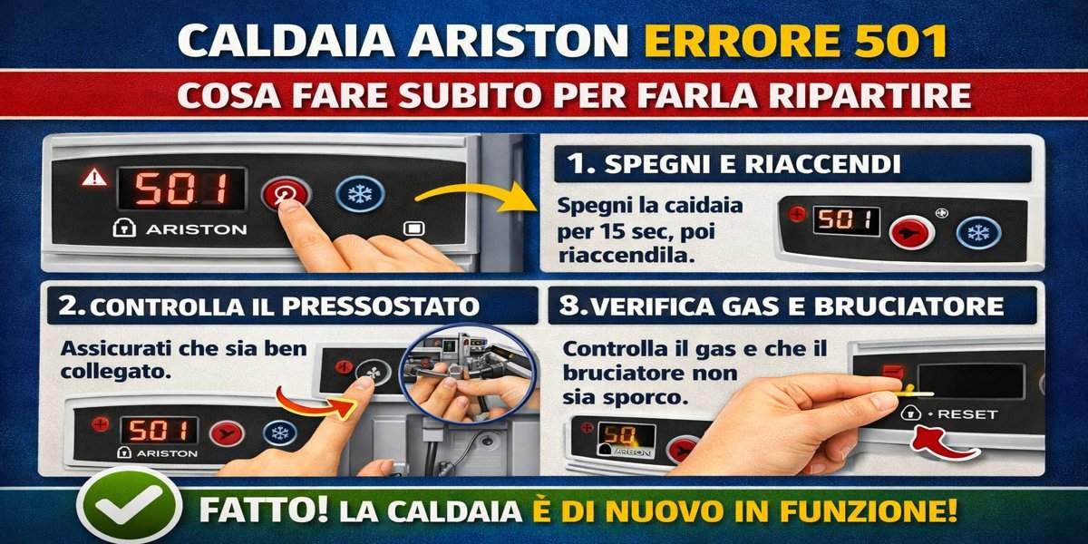 Caldaia Ariston errore 501: cosa fare subito per farla ripartire (guida pratica)