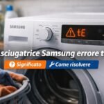 Asciugatrice Samsung errore tE: cosa significa e come risolvere