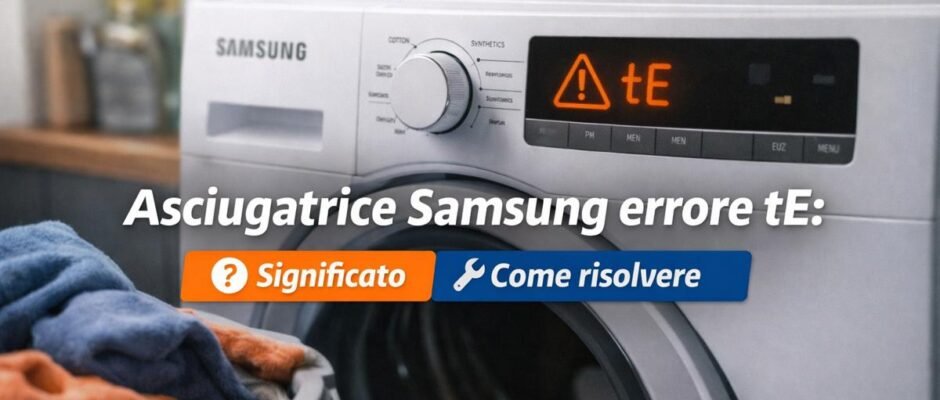 Asciugatrice Samsung con errore tE sul display e problema sensore temperatura