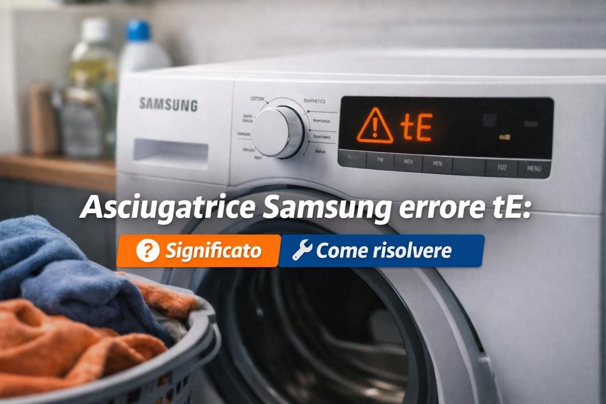 Asciugatrice Samsung errore tE: cosa significa e come risolvere