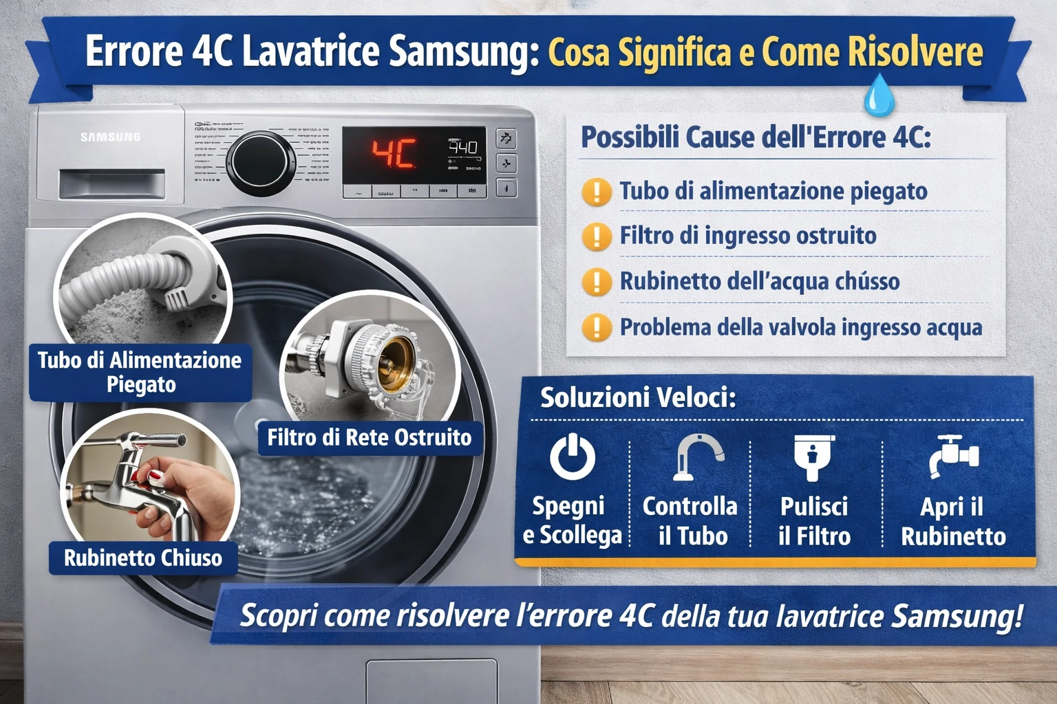 Lavatrice Samsung errore 4C
