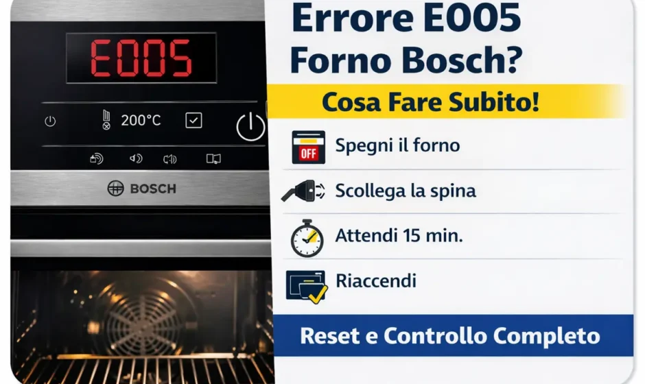 errore E005 forno Bosch display e procedura reset per problema sensore temperatura