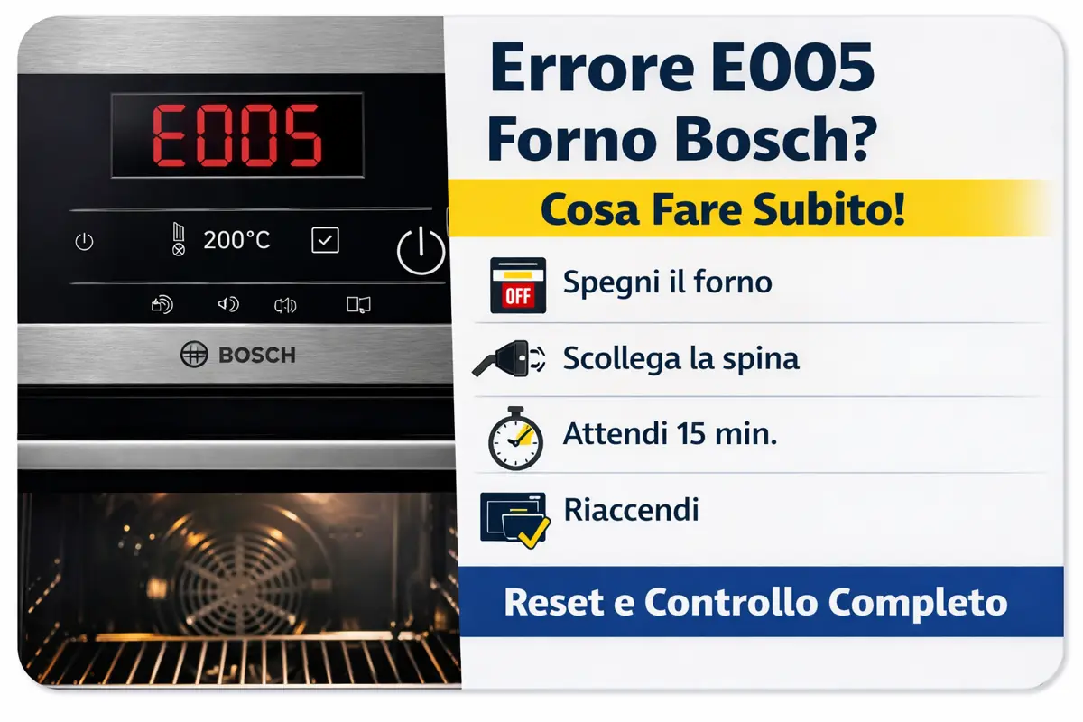 Forno Bosch errore E005: cosa fare subito e come risolverlo