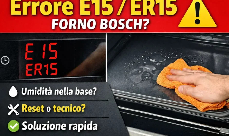 errore E15 ER15 forno Bosch display e soluzione umidità base