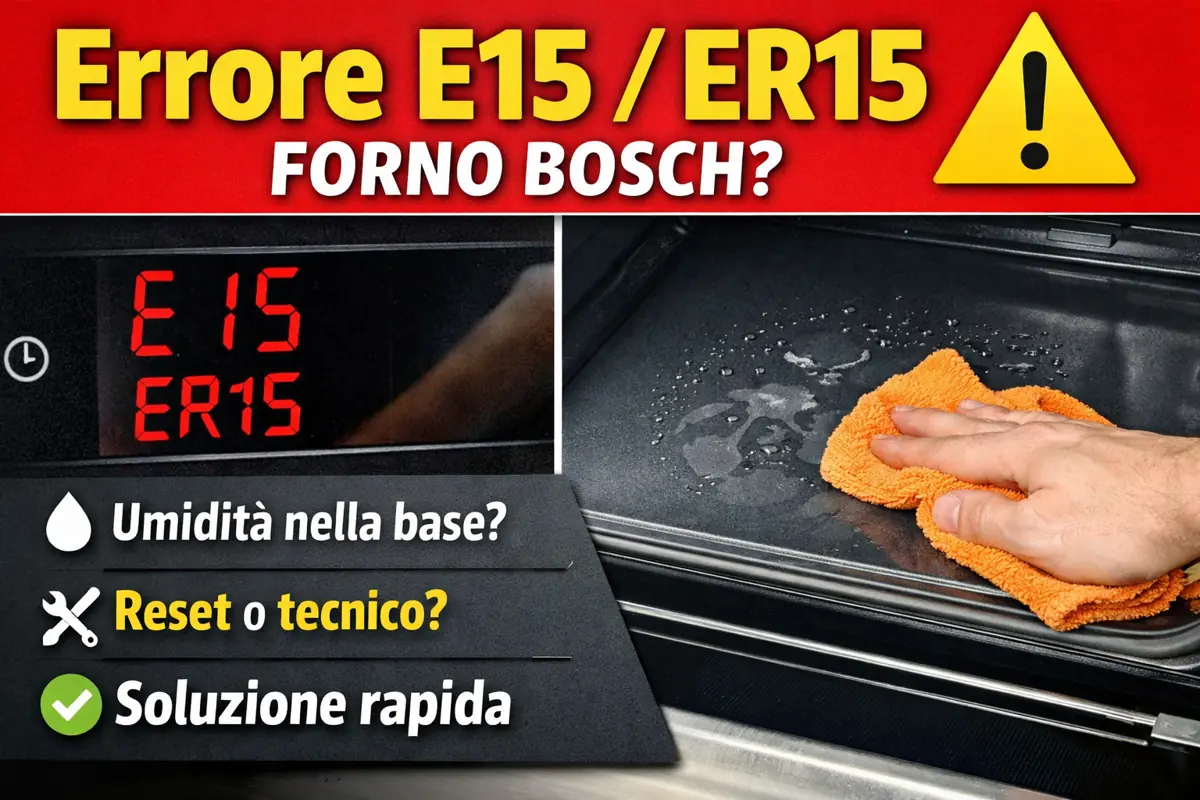 Errore E15 / ER15 forno Bosch: cosa fare subito e come risolvere definitivamente