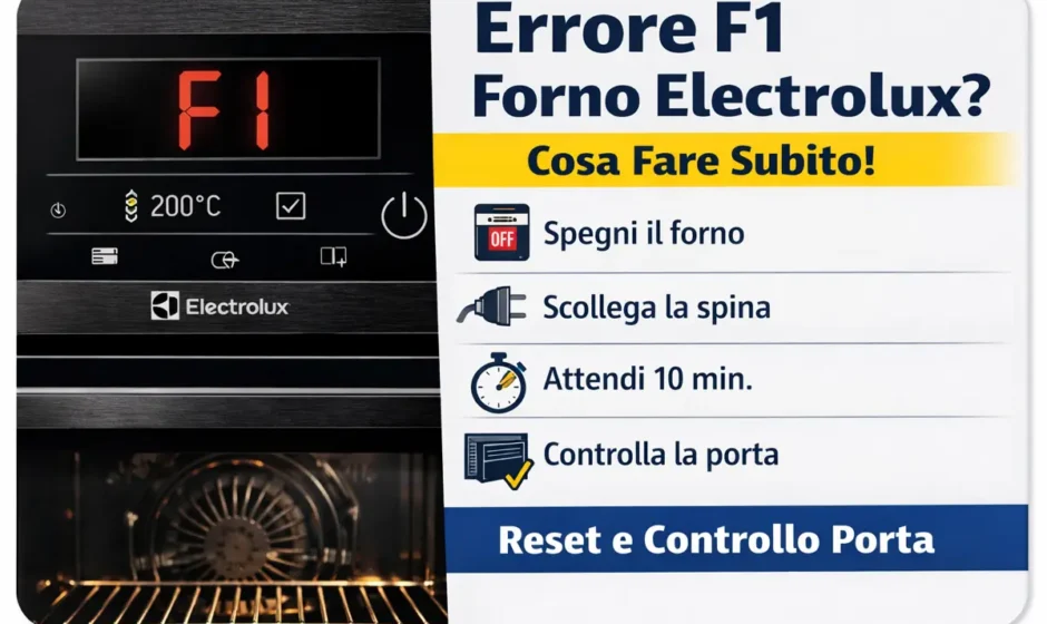 errore F1 forno Electrolux display e soluzione reset controllo porta