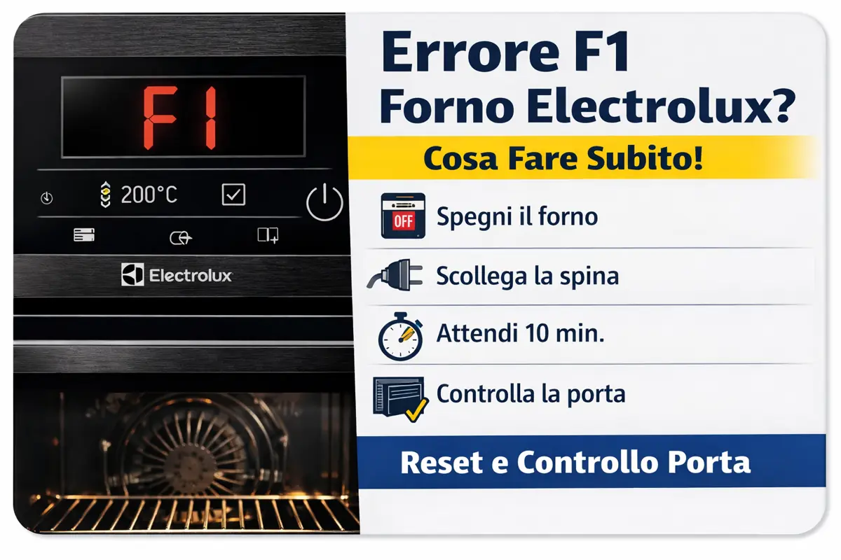 Forno Electrolux errore F1: cosa fare subito e come risolverlo (tutti i casi)