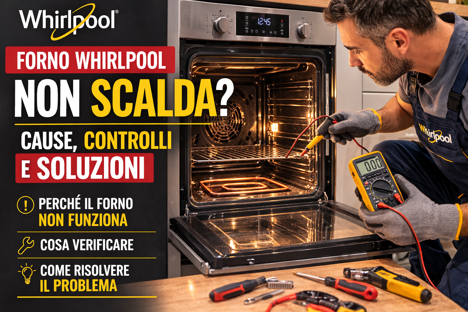 Forno Whirlpool non scalda: cause principali, controlli utili e quando chiamare il tecnico