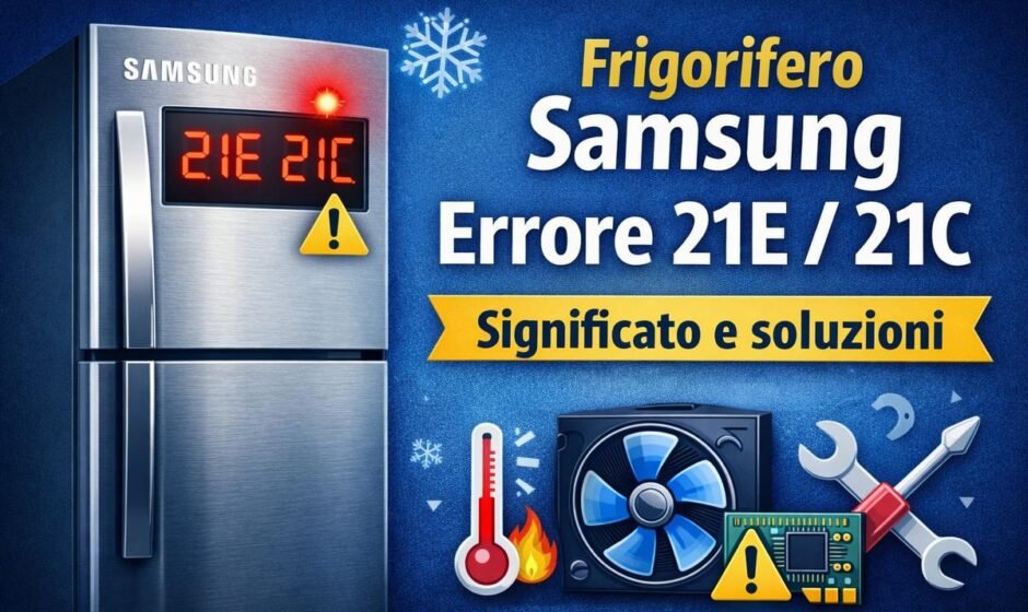 Frigorifero Samsung errore 21E 21C significato cause e soluzioni