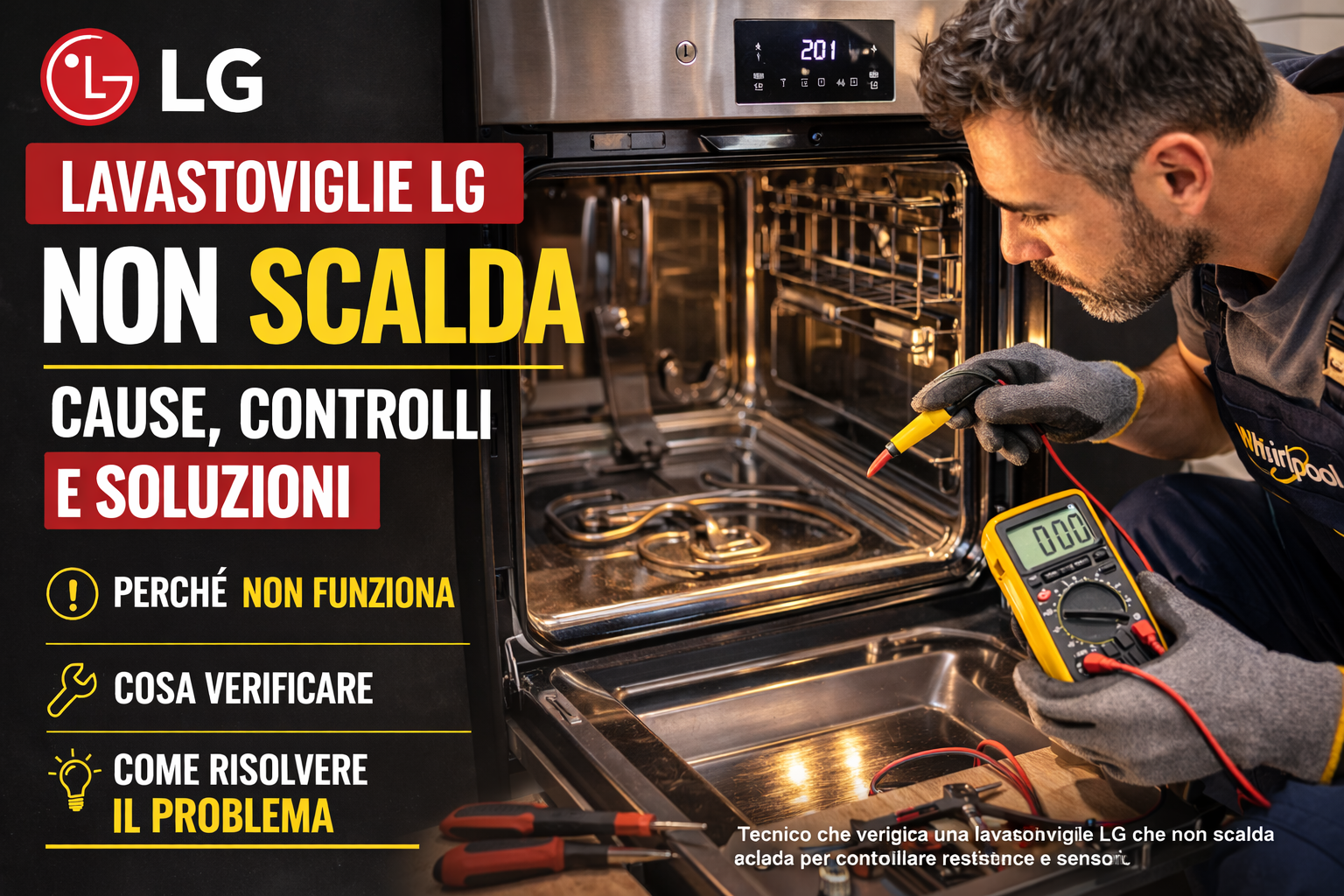 Lavastoviglie LG non scalda acqua: perché succede e cosa controllare