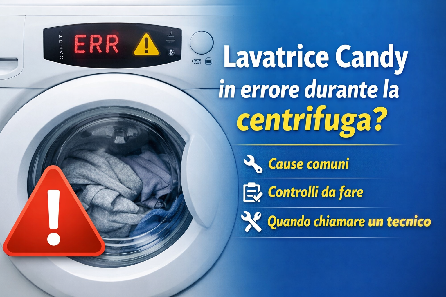 Lavatrice Candy va in errore durante la centrifuga: cause e soluzioni