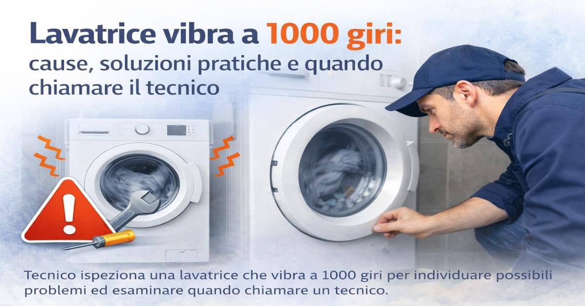 Lavatrice vibra a 1000 giri: cause, soluzioni pratiche e quando chiamare il tecnico